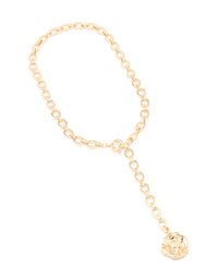 Gold Organic Pendant Lariat Necklace - link has visual effect only