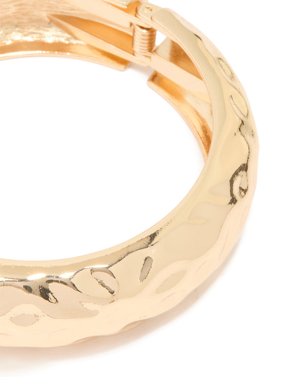 Gold Hammered Classic Bangle