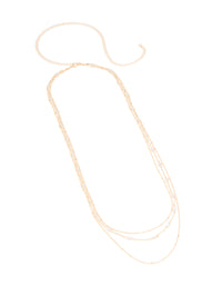 Gold Diamante Layered Waist Chain - link has visual effect only