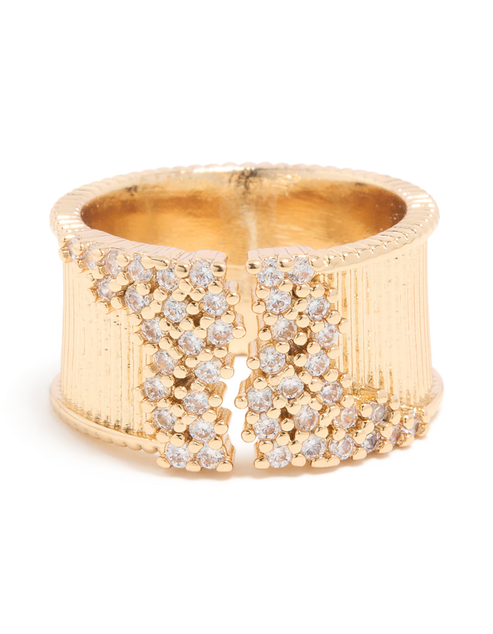 Gold Plated Cubic Zirconia Chunky Cluster Ring