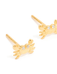Gold Plated Sterling Silver Cubic Zirconia Crab Earrings - link has visual effect only
