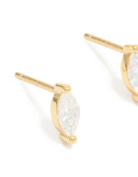 Gold Plated Sterling Silver Cubic Zirconia Marquise Earrings - link has visual effect only