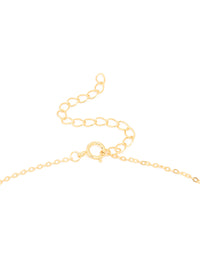 Gold Plated Sterling Silver Cubic Zirconia Oval Link Necklace - link has visual effect only