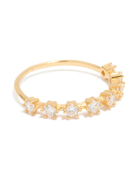 Gold Plated Sterling Silver Cubic Zirconia Half Eternity Ring - link has visual effect only