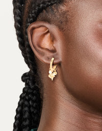Gold Plated Freshwater Pearl Heart Drop Huggie Earrings - link has visual effect only