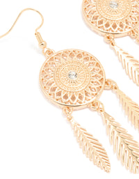 Gold Mini Dreamcatcher Earrings - link has visual effect only