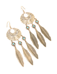 Antique Gold Large Dreamcatcher Earrings - link has visual effect only