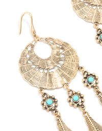 Antique Gold Large Dreamcatcher Earrings - link has visual effect only