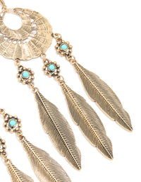Antique Gold Large Dreamcatcher Earrings - link has visual effect only