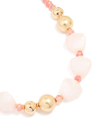 Gold Acrylic Multi Beaded Necklace - link has visual effect only
