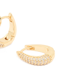 Gold Plated Cubic Zirconia Pavé Oval Hoop Earrings - link has visual effect only