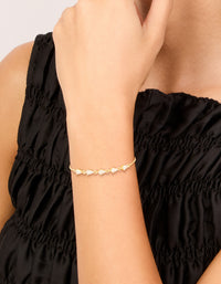 Gold Plated Cubic Zirconia Teardrop Toggle Bracelet - link has visual effect only
