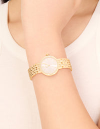 Gold Large Round Face Watch - link has visual effect only