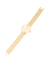 Gold Large Round Face Watch - link has visual effect only