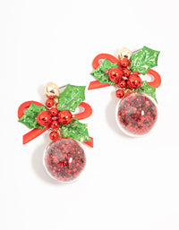Gold Holly With Bow Shaker Earrings - link has visual effect only