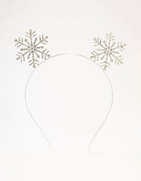 Silver Diamante Snowflake Reindeer Antler Headband - link has visual effect only