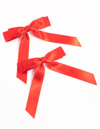 Red Fabric Double Loop Bows 2-Pack - link has visual effect only