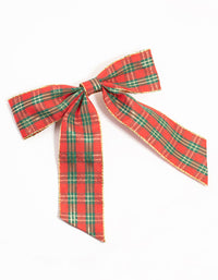 Tartan Fabric Bow Hair Clip - link has visual effect only