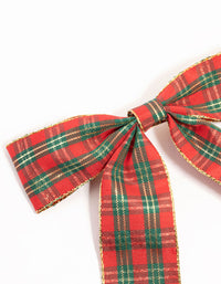 Tartan Fabric Bow Hair Clip - link has visual effect only