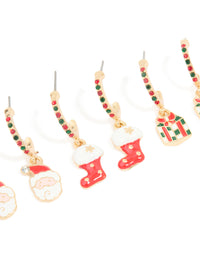 Gold Santa & Present Studs 3-Pack - link has visual effect only