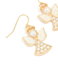 Gold Diamante Angel Drop Earrings - link has visual effect only