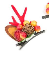 Berry & Reindeer Hair Clips 2-Pack - link has visual effect only