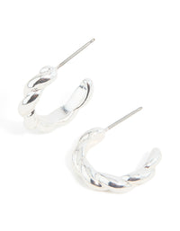 Silver Twisted Hoop Earrings - link has visual effect only