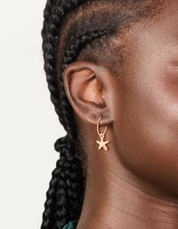 Gold Starfish Charm Hoop Earrings - link has visual effect only