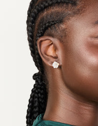 Silver Diamante Flower Stud Earrings - link has visual effect only