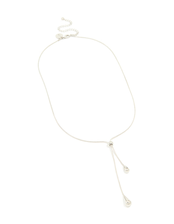 Waterproof Stainless Steel Pull Through Lariat Necklace