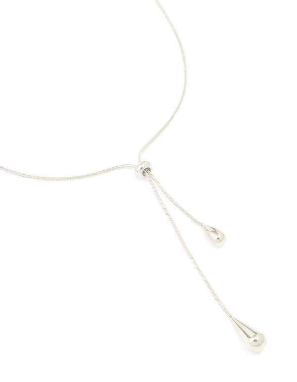 Waterproof Stainless Steel Pull Through Lariat Necklace