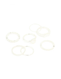 Silver Thin Wrap Circle Stacking Rings 8-Pack - link has visual effect only
