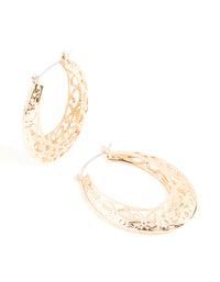 Gold Filigree Large Hoop Earrings - link has visual effect only
