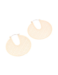 Gold Thin Laser Cut Hoop Earrings - link has visual effect only