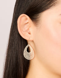 Gold Laser Cut Teardrop Earrings - link has visual effect only