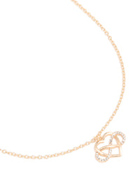 Gold Diamante Open Heart Infinity Sign Necklace - link has visual effect only