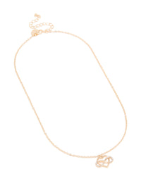 Gold Diamante Open Heart Infinity Sign Necklace - link has visual effect only