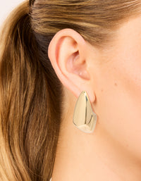 Gold Angular Teardrop Earrings - link has visual effect only