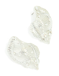 Silver Diamante Seashell Earrings - link has visual effect only