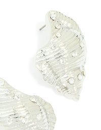 Silver Diamante Seashell Earrings - link has visual effect only