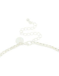 Silver Diamante Cup Chain Pearl Y-Necklace - link has visual effect only