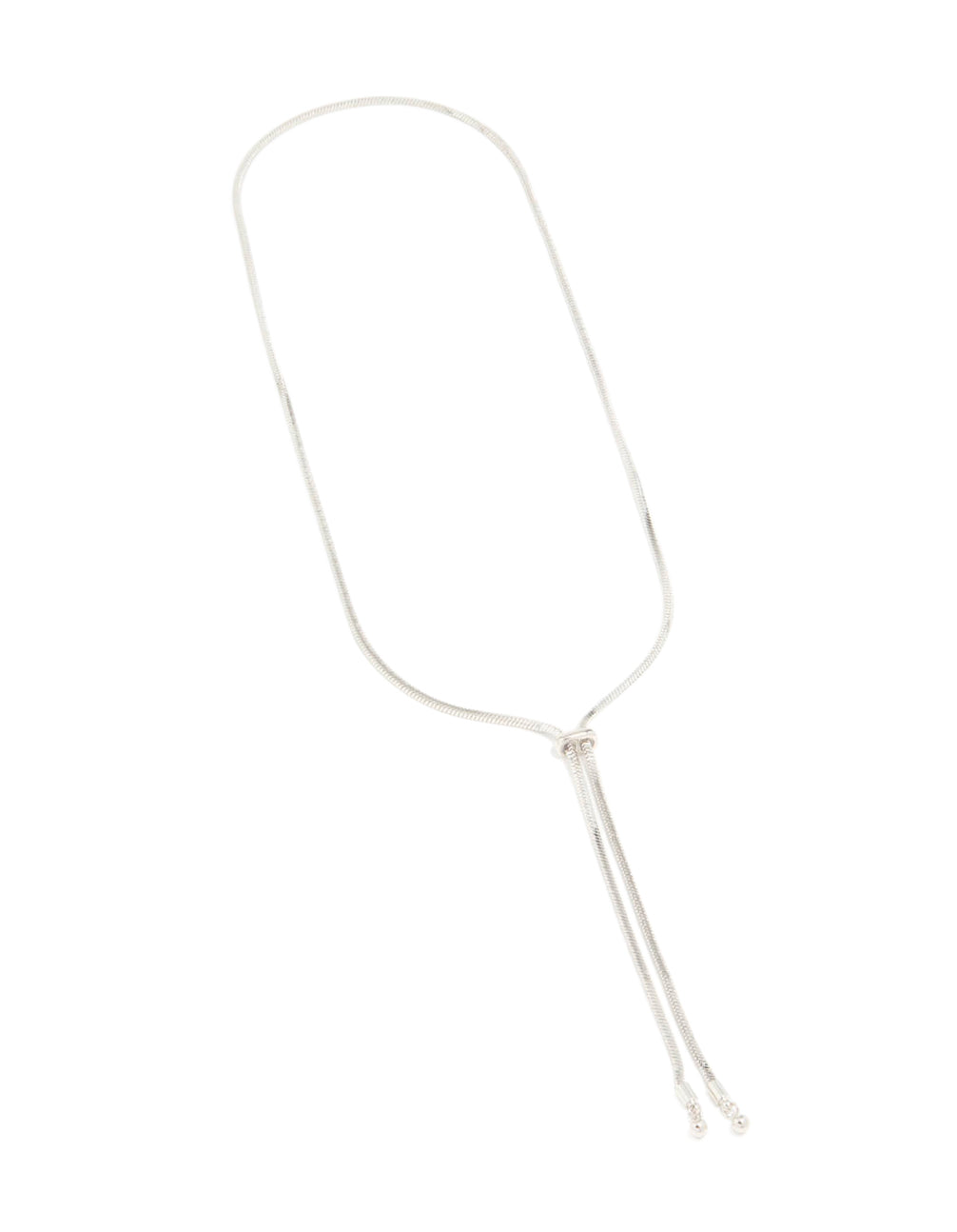 Silver Snake Zipper Y-Necklace