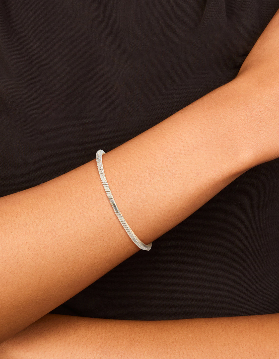 Silver Snake Zipper Toggle Bracelet
