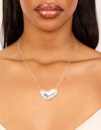Silver Plated Molten Pebble Pendant Necklace - link has visual effect only