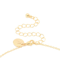 Gold Plated Cubic Zirconia Small Pebble Pendant Necklace - link has visual effect only