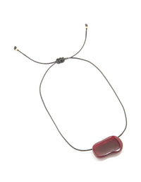 Burgundy Acrylic Large Pebble Cord Pendant Necklace - link has visual effect only