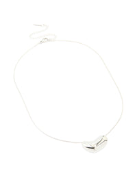 Silver Plated  Large Pebble Pendant Necklace - link has visual effect only