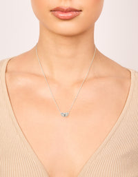 Silver Plated Small Pebble Pendant Necklace - link has visual effect only
