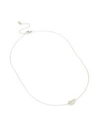 Silver Plated Small Pebble Pendant Necklace - link has visual effect only