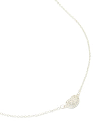 Silver Plated Cubic Zirconia Small Pebble Pendant Necklace - link has visual effect only
